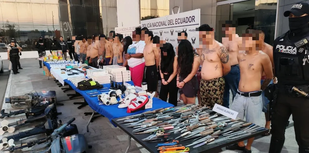 35 detenidos y un menor aislado en intervenciones policiales desarrolladas en seis distritos de Guayaquil y Durán