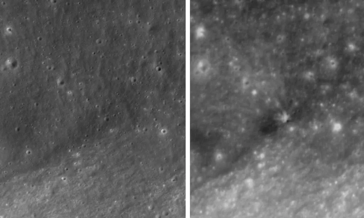 Corea del Sur revela el antes y después del choque de un cohete de SpaceX en la Luna