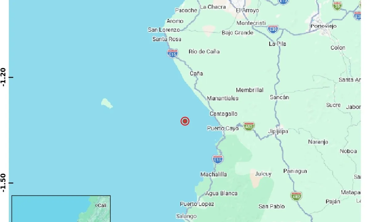 Sismo de magnitud 3,9 se registra en Manabí este miércoles 5 de agosto